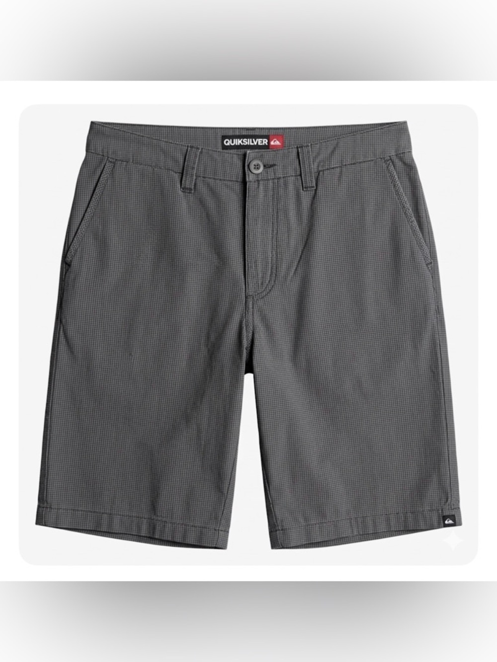Quiksilver Union Amphibian Hybrid Shorts Size 32 Grey Micro-Check 11” Inseam
